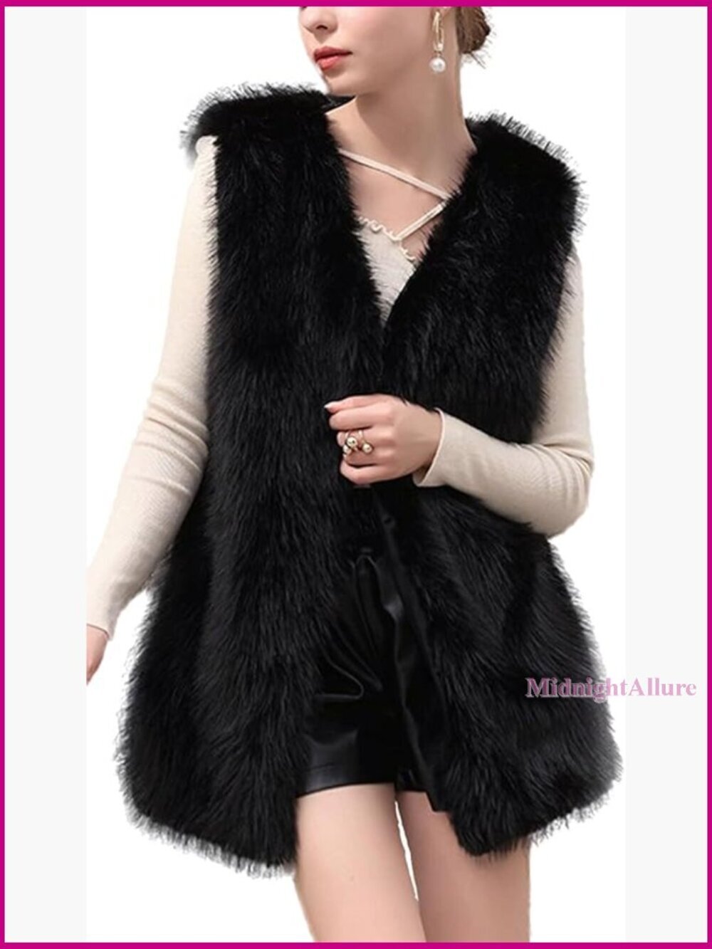 Winter Faux Fur Vest Sleeveless Relaxed Fit Casual Style